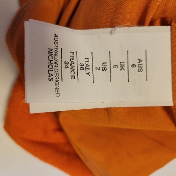NICHOLAS Orange Cropped Shirred Gauze Top - Picture 8 of 10